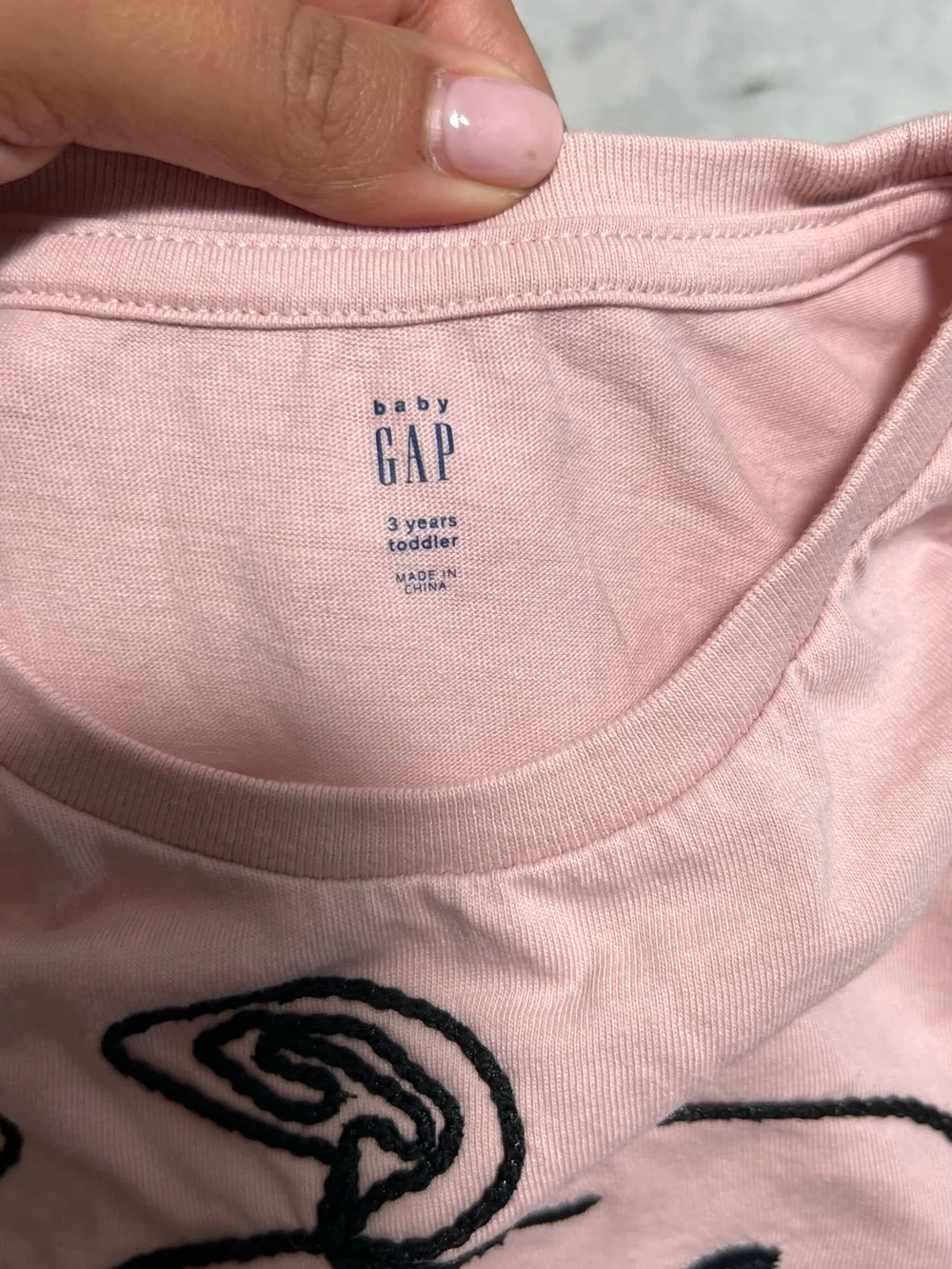 GAP Pink Embroidered Snoopy Dance Long Sleeve
